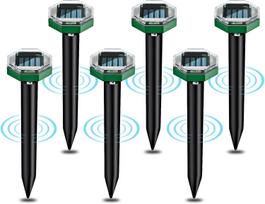 Solar Ultrasonic Animal Repeller: Mouse, Snake, Dog, Bird & Insect Deterrent for Orchards Single Pack black