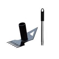 2-in-1 Weeding Rake Long Handle Weed Puller Stand-up Weeding Tool Heavy Duty Hand Rake Garden Hoe Manual Weeder for Lawn Yard Patio A
