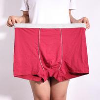 Cotton Men Boxers Ventilate Plus Size Boxer Shorts Solid Soft Boxer Briefs  UnderwearXL 2XL 3XL 4XL 5XL 6XL 7XL 8XL 9XL XL raudona