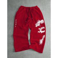 Men's New Casual Sports Pants with Dragon Pattern Printed on Them Are Cool and Casual Straight Leg Wide Leg Pants S