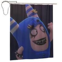 Animacinis Oddbods mielas dušo užuolaida vonios kambario poliesterio vandeniui atsparios vonios užuolaidos su kabliukais W60H190(CM)-1 Pcs