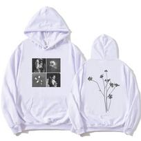 Žiedlapio Plytelės Nuotrauka Hoodies Dainininkė Ariana Grande Dizainas Megztiniai Fleece Ilgomis Rankovėmis Su Gobtuvu Puloveriai Unisex Streetwear Moterys XS