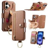 Card Slot Holder Wallet Phone Case with Wrist Strap Ring For iPhone 16 SE 15 14 Plus 13 12 11 Pro Max XS XR SE 2022 2022 7 8 For iPhone 16 Pro Max