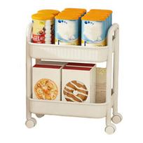 Kitchen Trolley Food-Grade Plastic 2/3/4-Tier Storage Cart with Silent Wheels Slim Design Snacks Apartment Storage Trolley Universal Cart Dual Layer balta