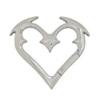 Širdelės formos karabinas Retro stiliaus Gotikinis metalinis raktų pakabukas Lengvai prisegamas karabinas raktams, krepšiams, kuprinėms A white