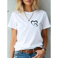 Womens Blend Tee Classic Fit Soft Breathable Casual Daily Wear Classic Crew Neck Versatile Stretch Fit Machine Washable Top L balta