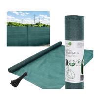 UŽDENGIAMASIS TINKLAS NUO SAULĖS TVOROS APDAISAS 140G/M2 1.5X25M TAMSIAI ŽALIAS 1061788