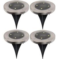 SAULĖS ENERGIJOS LED SMD ŠVIESTUVAS 4 LED, ĮSTATOMAS Į GRUNTĄ, 4 VNT. RINKINYS 1060873