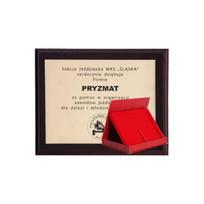 Plastikinis diplomas su graviruotu laminatu + dėklas 355×300 mm HG155+ETUI/G