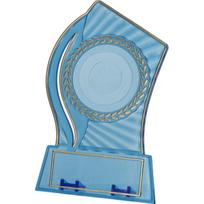 Plastikowa taurė – skaidri ir auksinė, su vieta 50 mm įklijai ir 65 mm x 23 mm lentelei T-M PS150/BL/G