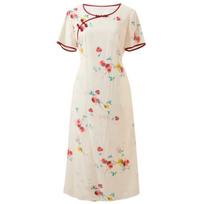 Sancai 2026 Summer Plus Size Chinese Style Floral Print Dress M