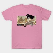 T Shirt Women Son Goku On Mt. Paozu Harajuku Print Kawaii Tshirt Summer Short Sleeve Female T-Shirt Top Tee S rožinė