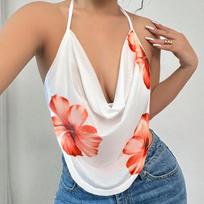 Summer Sexy Bohemian Style Hot Girl Camisole with Shoulder Straps Women’s Camis & Tank Tops S balta