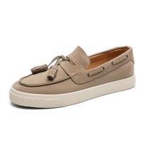 Prekės ženklo Chaki Suede Vyriški Mokasinai Kutai Madingi Odiniai Laisvalaikio Batai Vyrui Rudens Lengvi Plokščiapadžiai Įslystami Batai Vyriški Mokasinai 39 gray