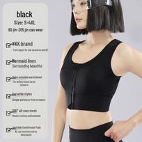 Extended Length High-Impact Zip Sports Bra with Side Support 2XL (suggested 156-165 jin) juoda