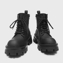Madingi vyriški batai Fad Velvet Aukšti vyriški batai Platforminiai Matinė oda Lokomotyvo batai Aukštos kokybės Storu padu Aulinukai Botas Hombre 38 matinė juoda spalva