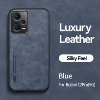 Dėklas Xiaomi Redmi Note 12 Pro+ 5G Plus 2022, Dėklas su magnetiniu laikikliu automobiliui, Odinis galinis dangtelis Redmi Note 12 Pro 5G Note12 RM Note 12 5G China mėlyna