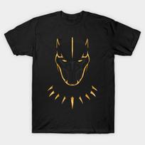 Vyriški juodi marškinėliai su spauda Juodoji Pantera - T'Chaka No-Cut Transfer Paper Print Medvilniniai marškinėliai XL juoda
