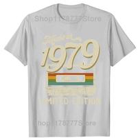 Klasikinis 1979 m. Vintažinis Gimtadienio Kasetės Est 1979 m. Leidimas Marškinėliai Vasaros Grafiniai Medvilniniai Gatvės Stiliaus Trumpomis Rankovėmis Dovanų T-shirt S
