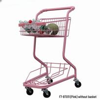 Jundingying Pink Double-Layer Shopping Cart nėra krepšelio spalvos
