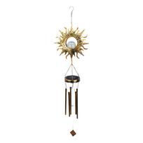 With Metal Tube Moon  LED Solar Wind Chimes Outdoor Hanging Aeolian Bells  Garden Ornaments Sun