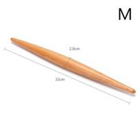 28 cm / 33 cm kočėlas, medinis fondant pyrago tešlos volelis, nepridegantis kepimo įrankis M beige