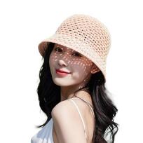 Decorative Round Stylish Short Brim Anti-UV Lady Sun Hat Summer One Size