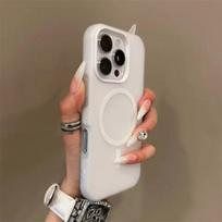 Prabangus saldainių spalvos 2 viename Magsafe dėklas iPhone 17 16 15 14 Plus 13 12 Pro Max 11 magnetinis belaidis įkrovimas matinis minkštas dangtelis iPhone 17 Pro Max balta