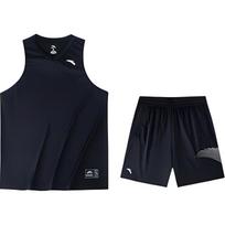 Anta Basketball Series Loose Breathable Comfortable Sweat-Absorbing Casual Sports Suit Men suit Basic-Black Pure-White 952421205-2 M