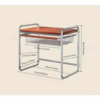 Microwave Oven Rack Kitchen Multifunctional Shelf Antique Tableware Storage Rack Seasoning Cup Snack Rack with Drawers