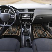 2/4 vnt. neslystančių automobilių kilimėlių, automobilių kilimų, bohemiško stiliaus raštuotų automobilių grindų kilimėlių, tinkamų daugumos automobilių priekinėms ir galinėms sėdynėms black
