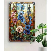 Vintage Floral Metal Wall Art Rosemary Sign Retro Home Decor Hanging Plaque 20x30 įvairiaspalvis