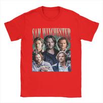 Vyriškas T-shirt Sam Winchester Supernatural Juokingi Medvilniniai Marškinėliai Trumpomis Rankovėmis T-shirt Apvali Kaklo Iškirptė Drabužių Spausdinimas S gray