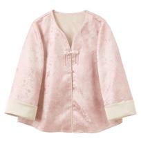 Sancai Women's Guofeng Jacquard Disc Button Outerwear XL