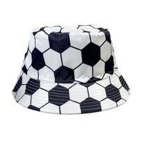 Korean Style Sunscreen Basin Cap Folding Football Fisherman Hat Soccer Pattern Bucket Cap  Sunshade Style 1