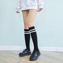 Spring & Autumn Micro-Pressure Slimming Thigh-High Knee Socks for Women - Japanese Korean College Style, Student Long Tube Football Socks One Size