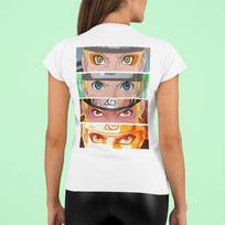 Naruto Evolution Stuffen verschiedene Augen Anime Manga Eyes Damen Bio -Shirt M