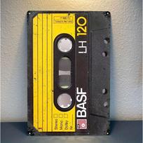 Basf Vintažinė Kasetinė Juosta Metalinis Plakatas - 7,87x11,81  Stereo Hi-Fi Ženklas, Retro Sienų Dekoras Muzikos Kambariui, Dovana Plokštelių Parduotuvei 20x30cm（7.8x11.8inch）