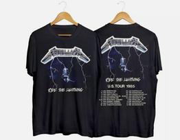 Vintažinis 1985 m. Metallica Ride The Lightning JAV turo marškinėliai Unisex marškinėliai XL