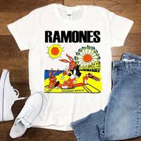 RAMONES Rockaway Beach Marškinėliai Medvilniniai Unisex Trumpomis Rankovėmis Dydis S-5XL Unisex Marškinėliai M