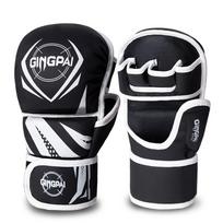 Professional MMA Half Finger Boxing Gloves Thickened Sanda Free Fighting Training Gloves for Mixed Martial Arts XL juoda balta spalva