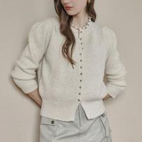 MAXZA Pabarstytas pupelių mygtukas apvalios apykaklės megztukas Zd11qd022na beige/FREE