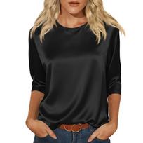 Blouse For Women Dressy 3/4 Long Sleeve Shirts Business Casual Outfit Tops L juoda