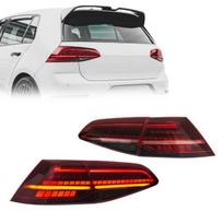 R išvaizdos LED Galiniai Žibintai su Dinaminiais posūkiais, komplektas skirtas VW Golf MK7 (13-19) hečbekui