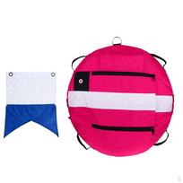 Deluxe Freediving Buoy + diver Flag For Safety Scuba Diving - 4 Colors Rosy red