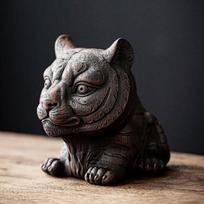 Purple Pottery Tea Pet Ornament Tiger Carving Decoration Tea Play Zen Tea Table Tea Tray Tea Ceremony Accessories
