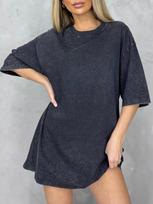 Vintage Washed Heavy Cotton Short-Sleeve T-Shirt: Retro Hip-Hop High Street Style 2X Large pink