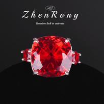 Luxury Simulated Pigeon Blood Ruby Jewelry Set Full Diamond Necklace Earrings Wedding Bride Party