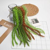 Artificial Greenery Succulents Rattan String Wall Decor Dark Green