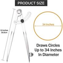 Medžio apdirbimo skriestuvas Piešimo dailidės skriestuvas 100MM-300MM Apskritimo žymėjimo įrankis Dizaino išdėstymo įrankis Geometriniam piešimui Braižymui 100mm